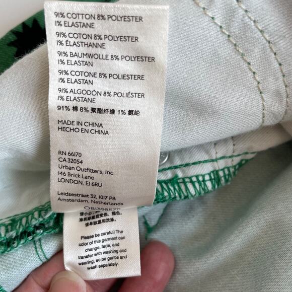 Maeve Anthropologie Jeans Green The Cigarette Heart Denim Pants Size 26 Festival - Picture 7 of 9